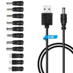 11 en 1 cordon d'alimentation cc usb multi - fonction interchange cble de charge usb (noir)