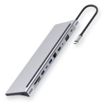 11 en 1 rj45 + 87w pd + sd / tf + usbx3 + hdmi + vga + adaptateur hub aux vers type - c 3, 5 mm