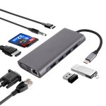 11 en 1 vga + port lan + 4 x usb 3. 0 + carte sd / tf + hdmi + port audio + adaptateur usb - c / type ... 11 en 1 vga + port lan + 4 x usb 3. 0 + carte sd / tf + hdmi + port audio + adaptateur usb - c / type ...