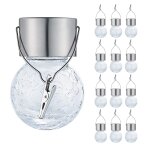 12 pcs crackle ball solar chandelier extrieur jardin de jardin dcoration de vacances lumire avec clip ...