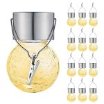 12 pcs crackle ball solar lustre solaire cour d'extrieur cour de vacances dcoration de vacances avec ...