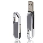 16 go de cl� usb 2. 0 de style porte - cl�s m�talliques (gris)