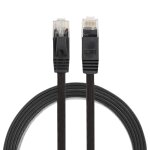 1m cat6 cble lan rseau ethernet ultra - plat, cordon rj45 (noir)