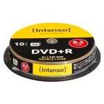 1x10 intenso dvd + r 8, 5gb 8x speed, double layer cake box