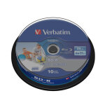 1x10 verbatim bd - r blu - ray 25gb 6x speed dl wide imprimable cb