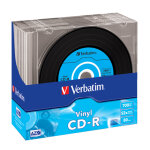 1x10 verbatim cd - r 80 / 700mb 52x speed, vinyl surface, slim