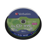 1x10 verbatim cd - rw 80 / 700mb 10x speed, spindel