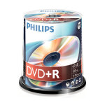 1x100 philips dvd + r 4, 7gb 16x sp