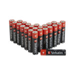 1x24 verbatim piles alcalines micro aaa lr 03 pvc box 49504