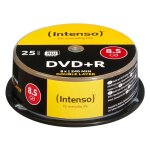 1x25 bote intenso dvd + r 8, 5gb 8x speed, double layer