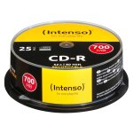 1x25 intenso cd - r 80 / 700mb 52x speed, cakebox spindle