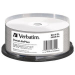 1x25 verbatim bd - r blu - ray 50gb 6x speed printable cakebox