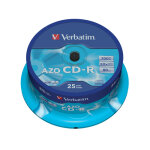 1x25 verbatim data life plus cd - r 80, 52x speed, spindel