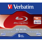 1x5 verbatim bd - re blu - ray 50gb 2x speed, blanc blue surface jc