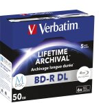 1x5 verbatim m - disc bd - r blu - ray 50gb 6x speed, jewel tui