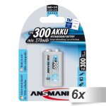 1x6 ansmann maxe nimh piles 300 9v - block 270 mah 5035453