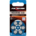 1x6 ansmann zinc - air 675 (pr44) pour appareil auditif