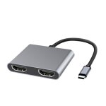 2 en 1 multifonction usb - c / type - c à double station d'accueil hdmi hub (gris) 2 en 1 multifonction usb - c / type - c à double station d'accueil hdmi hub (gris)