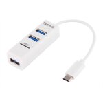 2 en 1 usb - c / type - c 3. 1  usb 2. 0 combo 3 ports hub + lecteur de carte tf (blanc)