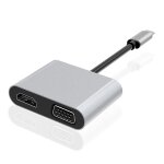 2 en 1 1 usb - c / type - c multifonctionnel  hdmi + vga hub agking station