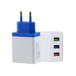 2 a 3usb chargeur de voyage pour t�l�phone portable, prise europ�enne (bleu)