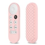 2 coquille de protection en silicone pcs pour la tlcommande google chromecast 2020 (rose)