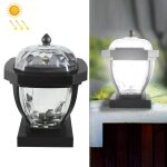 2 led solaire Étanche etanche jardin, style: blanc capuchon de la colonne de lumière 2 led solaire Étanche etanche jardin, style: blanc capuchon de la colonne de lumière