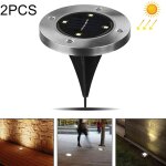 2 pcs 4 leds ip44 impermable  l eau solaire enterr la lumire, smd 5050 lumire blanche chaude sous ...