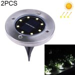 2 pcs 8 leds ip44 impermable  l eau solaire enterr la lumire, smd 5050 white light sous la lampe ...