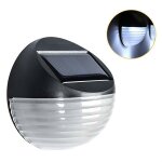 2 pcs capteur de lumi�re d'�nergie solaire 6 lampe � �conomie d'�nergie led applique murale ext�rieure ...