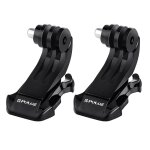 2 pcs puluz ensemble de serre - boucles en forme de j vertical noir pour gopro hero5 / 4 session / 4 ...