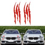 2 pcs r�fl�chissant autocollant de voiture monster scratch stripe griffe marques auto auto phare d�coration ...