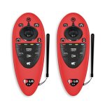 2 pcs remote contrle de protection en silicone  poussire pour la tlcommande lg an - mr500 (rouge) ...