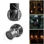 2 pcs simulation solaire flamme creuse boule suspendue lumières balcon lumières décoratives (noir) 2 pcs simulation solaire flamme creuse boule suspendue lumières balcon lumières décoratives (noir)