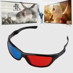 2 pcs universels 3d lunettes en plastique cadre noir 3d visoin verre pour jeu de film anaglyphe dimensionnel ...
