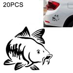 20 pcs carp fish shape window autocollant de voiture r�fl�chissant car styling d�coration (noir)