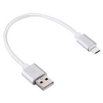 20cm 2a t�te en m�tal tiss� micro usb vers usb v8 c�ble de donn�es / chargeur, pour samsung / huawei ...