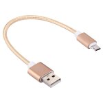 20cm 2a t�te en m�tal tiss� micro usb vers usb v8 c�ble de donn�es / chargeur, pour samsung / huawei ...