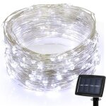 22m 200 led � �nergie solaire maison jardin fil de cuivre cha�ne f�e lumi�re ext�rieure f�te de no�l ...