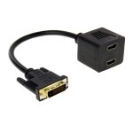 29. 5cm dvi 24 + 1 pin m�le � 2 x hdmi c�ble r�partiteur femelle (noir)