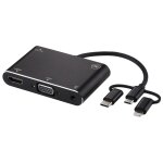 3 en 1 8 broches + micro usb + type - c vers av + hdmi + vga 15 broches convertisseur d'adaptateur de ...