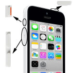3 en 1 (bouton muet + bouton d alimentation + bouton de volume) pour iphone 5c, blanc