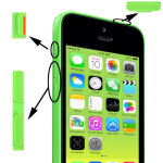 3 en 1 (bouton muet + bouton d alimentation + bouton de volume) pour iphone 5c, vert