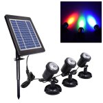 3 dans 1 projecteur solaire de plonge de piscine d'insertion de pelouse de lumire bleue rouge verte ...