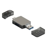 3 en 1 usb - c / type - c sur usb + 8 broches adaptateur otg lecteur de carte de carte tf / sd (ternissure) ...