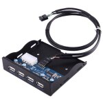 3. 5 pouces floppy expansion bay panneau avant 4 ports usb 2. 0 hub adaptateur connecteur (noir)