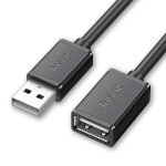 3 pcs jasoz usb m�le � femelle c�ble d'extension de coeur de cuivre sans oxyg�ne, couleur: noir 3m