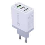 3 ports usb (3a + 2. 4a + 2. 4a) chargeur rapide chargeur de voyage qc 3. 0, prise de l ue, pour iphone, ...