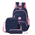 3 psc / sets sac  dos d cole de mode pour filles adolescentes (bleu profond)