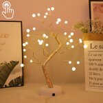 36 led pearl tree lampe de table en fil de cuivre d�coration cr�ative veilleuse � commande tactile (lumi�re ...